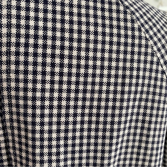 APC Navy Checkered Hooded Trench Coat Jacket Large - Picture 7 of 8